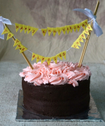 Chocolate Cake with Chocolate Frosting and Buttercream Rosettes