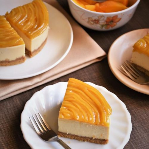 Eggfree Baked Mango Cheesecake