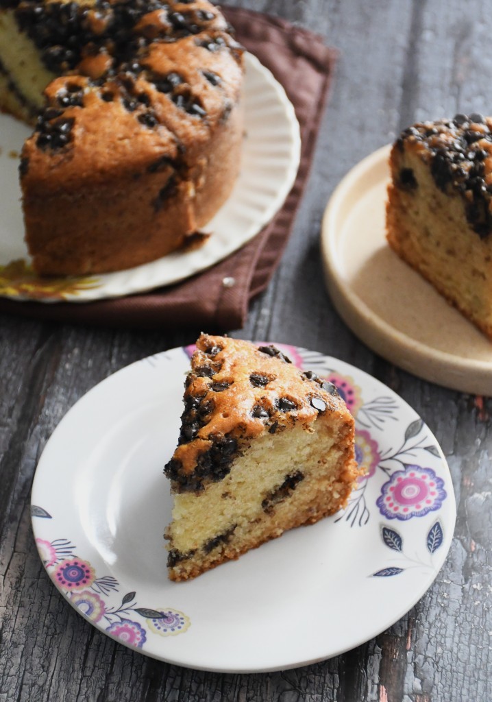 Eggless Choco Chip Butter Cake