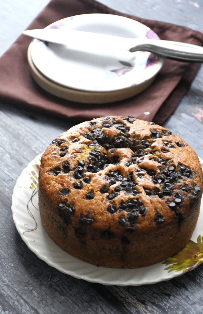 Eggless Choco Chip Butter Cake